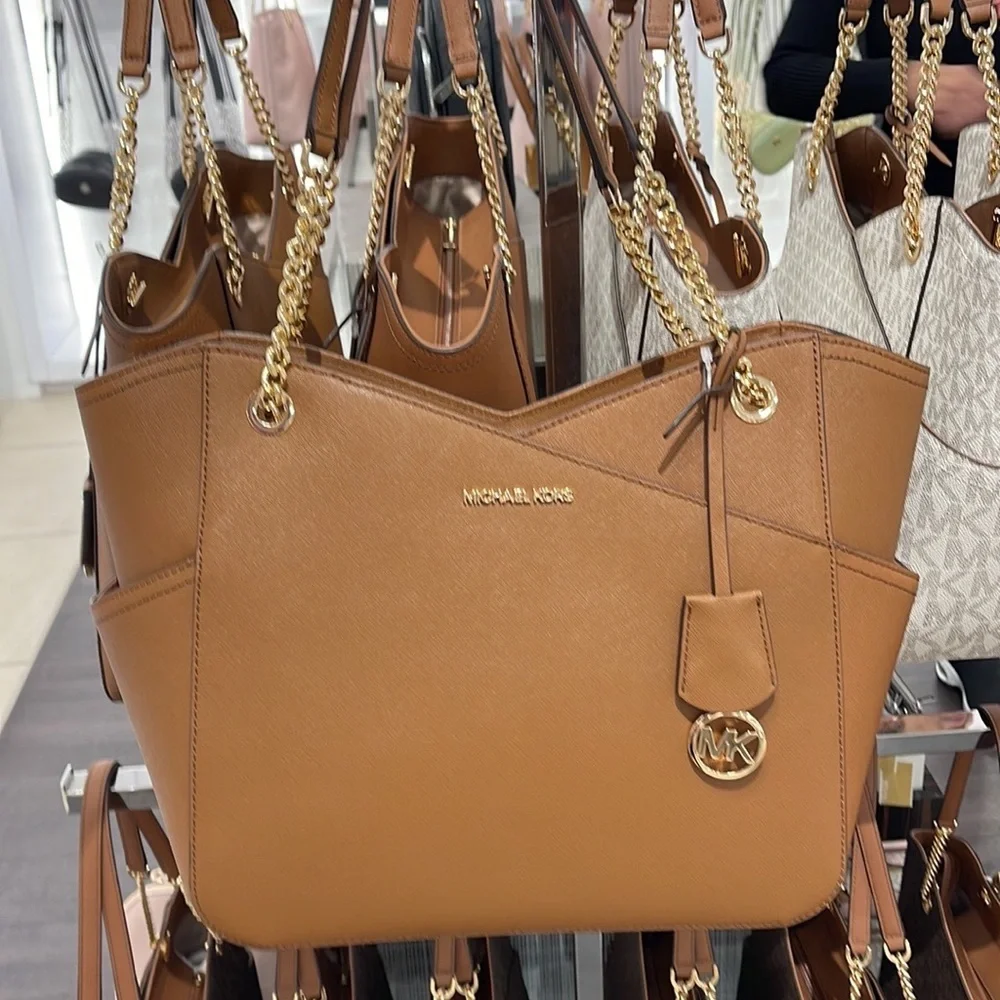 Michael Kors Jet Set Travel Large Chained Tote Shoulder Bag MK Luggage   NWT